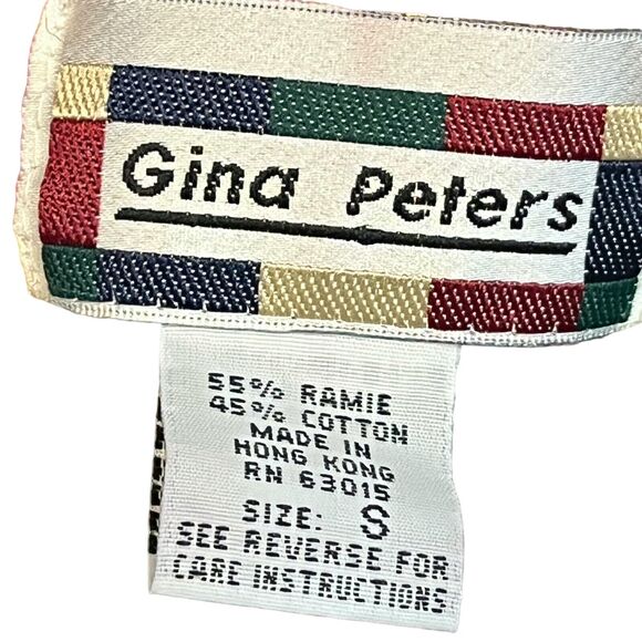 Gina Peters Vintage Red Green Blue Cardigan Vest Chunky Knit Sweater sz Small - Picture 15 of 16